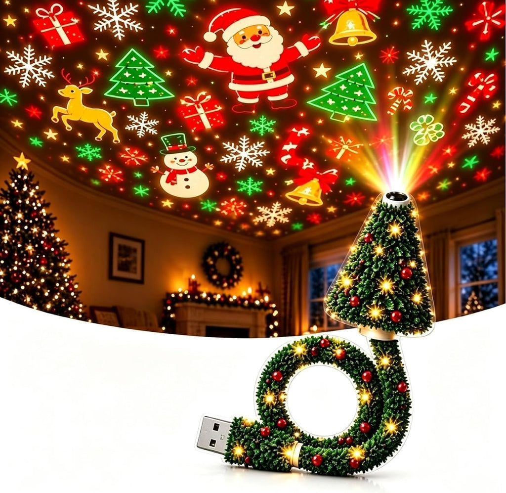 🎄Enchanted Christmas Tree Projection LED Lamp | USB Powered