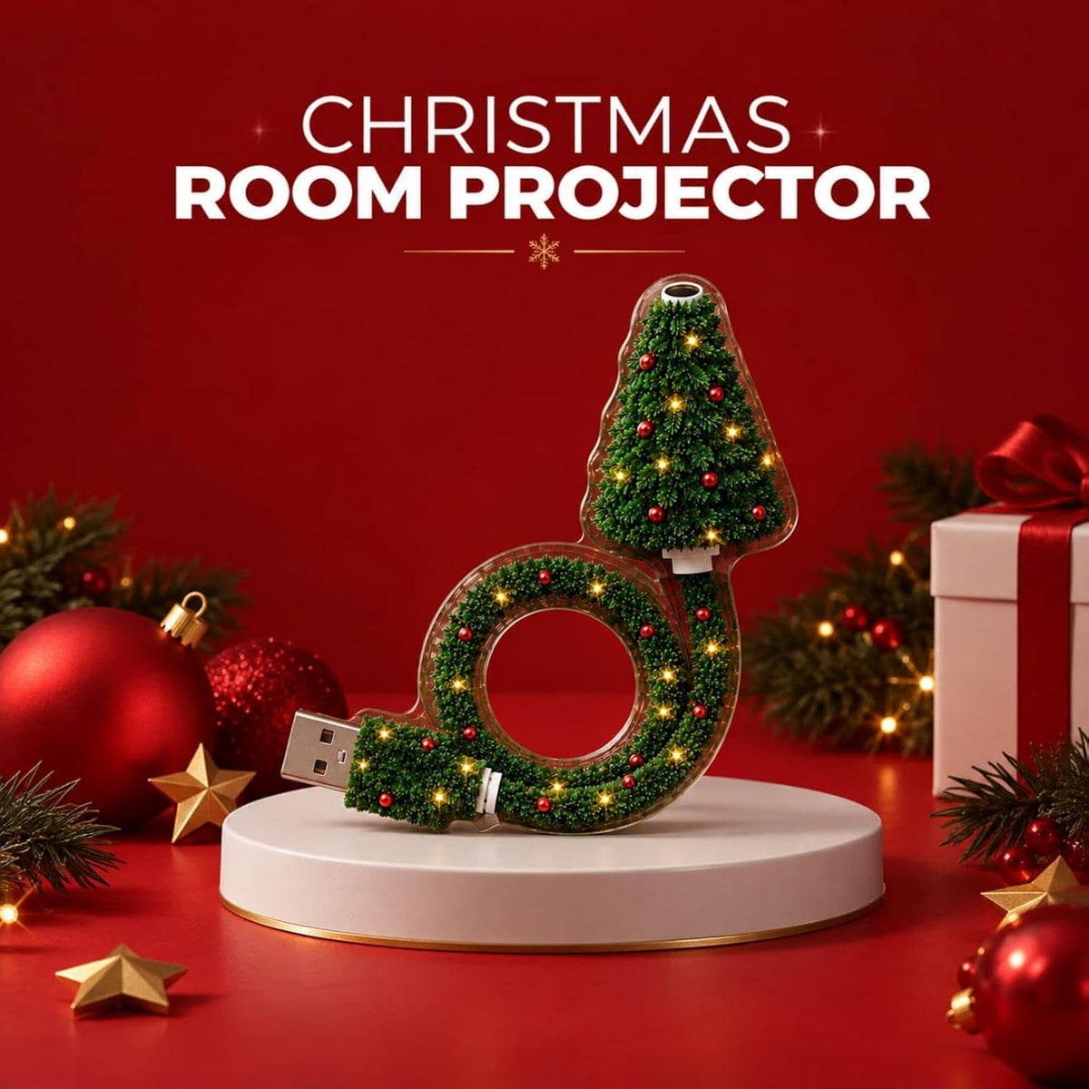 🎄Enchanted Christmas Tree Projection LED Lamp | USB Powered