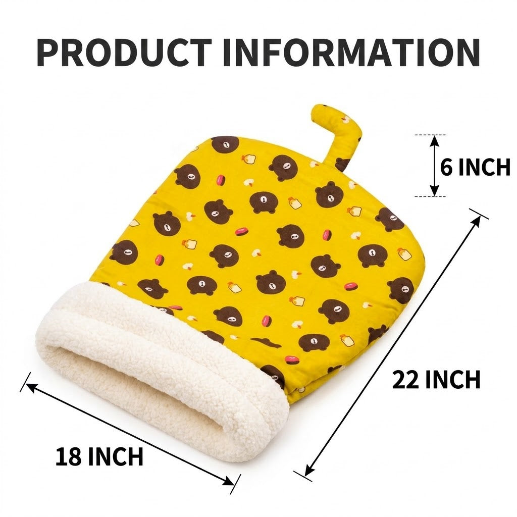 2-in-1 Thermal Burrow Cat Bed & Calming Fleece Sleeping Bag